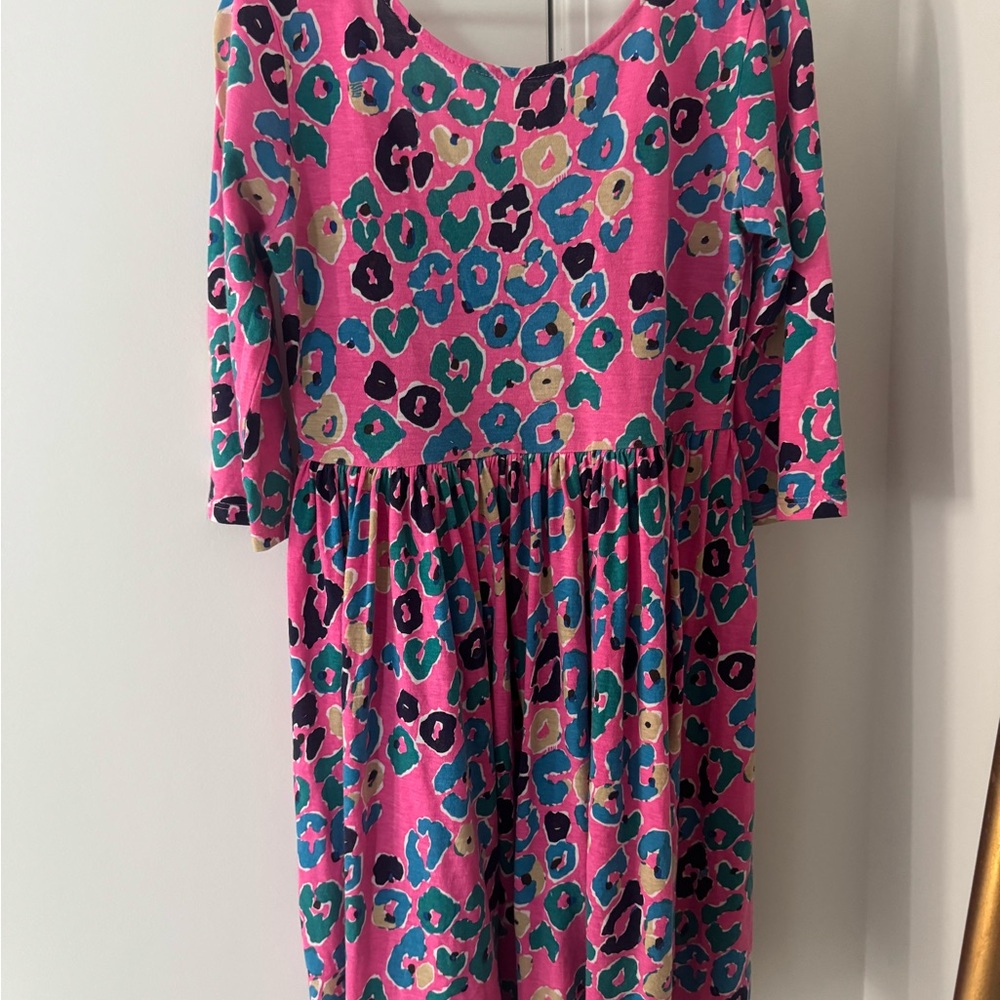 Lilly Pulitzer Pink and Blue Cuffed 3/4 Sleeve Sundress